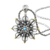 Lotus Vajra Pendant Necklace with Blue Stone