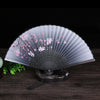 Silk Folding Hand Fan with Floral Motifs