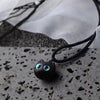 Ebony Wood Cat Necklace with Blue, Yellow or Heterochromic Eyes