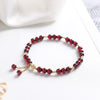 Natural Gemstone Braided Bracelet, Adjustable Gold Tone Chain