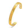 Floral Magnetic Zinc Alloy Cuff Bracelet Bangle