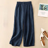 Cotton Linen Wide Leg Pants with Frog Buttons