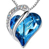 Love Heart Birthstone Necklace Pendant