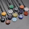 Hexagonal Crystal Pendant Necklace with Cord