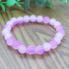Ice Glass Bead Bracelet, Handmade Pastel Stretch Wristband