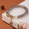 Red Agate Bracelet with Jade and Enamel Charm