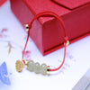 Natural Jade Lotus Seed Red String Bracelet