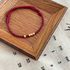 925 Sterling Silver Red String Bracelet, Braided Cord Beads