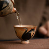 Hand Painted Cat Tea Cup, Small Ceramic Kung Fu Teacup