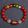 Chinese Zodiac Agate Bracelet, Red or Black Obsidian