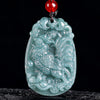 Chinese Zodiac Jade Pendant Necklace Blue Water Horse Luck Rope
