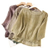 Women's Cotton Linen Blend Crew Neck T-Shirt