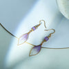 Handmade Velvet Flower Earrings, 925 Silver Hook