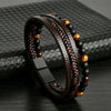 Handmade Leather Bracelet with Titanium Steel Buckle