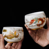 Phoenix Dragon Ceramic Teacup Set, Kung Fu Tea Cups