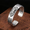 925 Sterling Silver Deer Open Cuff Bracelet with Engraved Patterns
