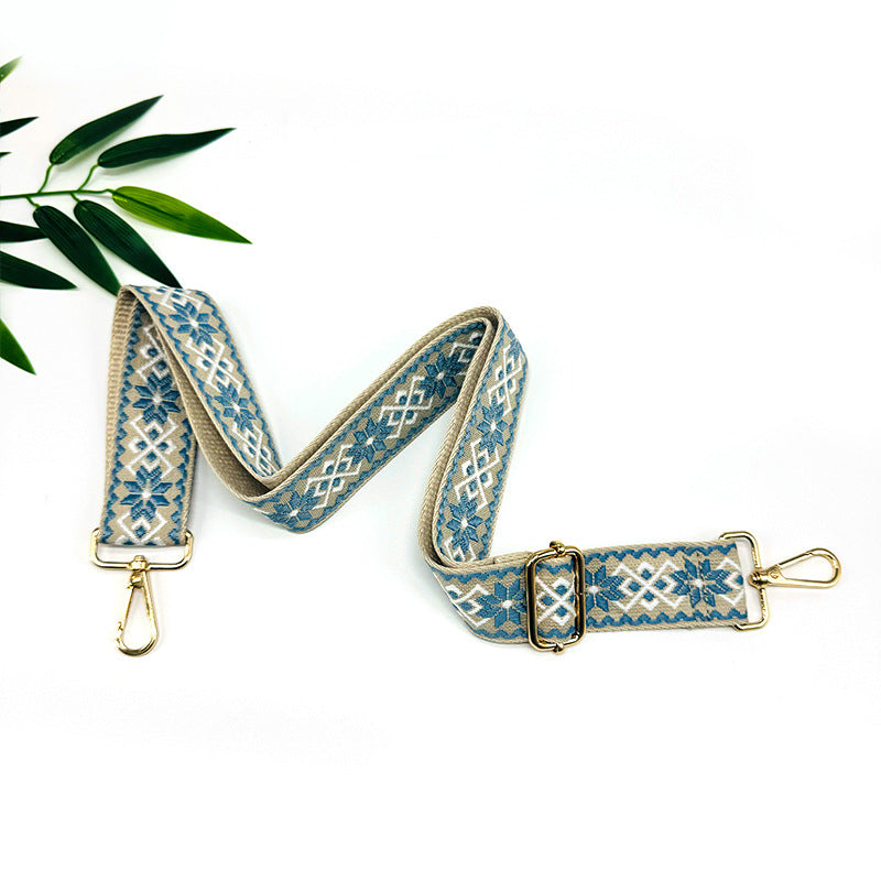 Multicolor Embroidered Shoulder Bag Straps, 38mm Adjustable Crossbody Strap