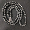 108 Mala Beads Multi-layer Black Glitter Stone Lotus Positivity Bracelet