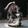 Black Glazed Ceramic Dragon Backflow Incense Burner