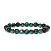 Faceted Stone Bead Bracelet with Hematite, 8mm