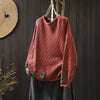 Winter Patchwork Design Long Sleeve Crew Neck Women's Sweater