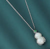 Sterling Silver Jade Pendant Necklace with Fox Motif