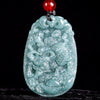 Chinese Zodiac Jade Pendant Necklace Blue Water Horse Luck Rope