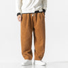 Men's Corduroy Harem Pants with Drawstring Waist and Pockets