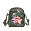 Embroidered Floral Crossbody Bag, Small PU Shoulder Purse