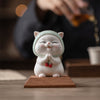 Ceramic Wishing Cat Figurine with Scarf