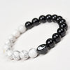 Black Obsidian and White Turquoise Yin Yang Bracelet