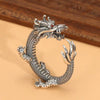 Sterling Silver Dragon Ring, Adjustable Open Band