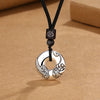 Pixiu Peace Buckle Copper Necklace, Silver-Tone Pendant