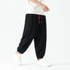 Men's Harem Pants Summer Casual Cotton Linen Cropped Trousers