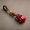 Cinnabar Keychain with Traditional Chinese Motifs