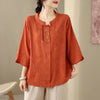 Embroidered Cotton Linen Top and Pants Set