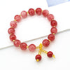 Liuli Glass Bead Bracelet with Cherry Charm