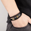 Multi-layer Leather Bracelet with Stone Charm