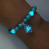 Luminous Lotus Bracelet with Turquoise Glowstone Beads