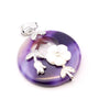 Amethyst Flower Pendant Necklace, Crystal Disc Charm