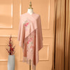 Embroidered Wool Shawl with Tassels, Winter Scarf Wrap