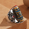 Rotatable Mantra Ring with Garuda and Six Syllables