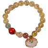 Natural Citrine White Jade Protection Charm Bracelet