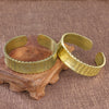 Brass Lotus Flower Heart Sutra Cuff Bracelet