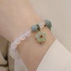 Burmese Jade and Agate Lotus Bracelet