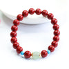 Cinnabar Rose Bracelet with Gold-Tone Accents