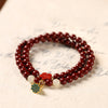 Cinnabar Lotus Charm Double Wrap Bracelet