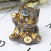 Lucky Cat Crystal Figurine, Resin Decor