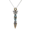 Rotatable Phurba Pendant Necklace with Om Mani Padme Hum Dzi Bead
