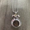 Copper Fortune Bag Pendant Necklace with Rotating Coin Charm